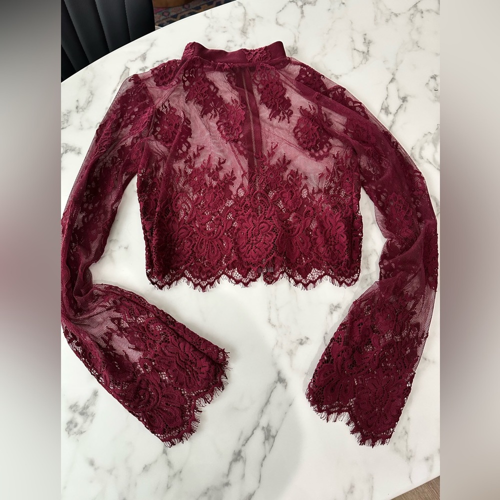 Gorgeous Lace Burgundy Top